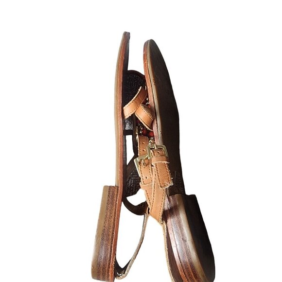 Ivanka Trump Genuine Leather Coral Sparkly Embellished Sandals 9M - Picture 8 of 15